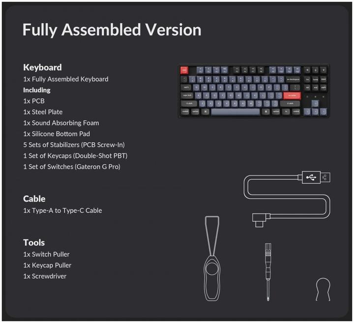 Immagine prodotto Keychron K8 Pro (DE, Cablato, Senza fili)