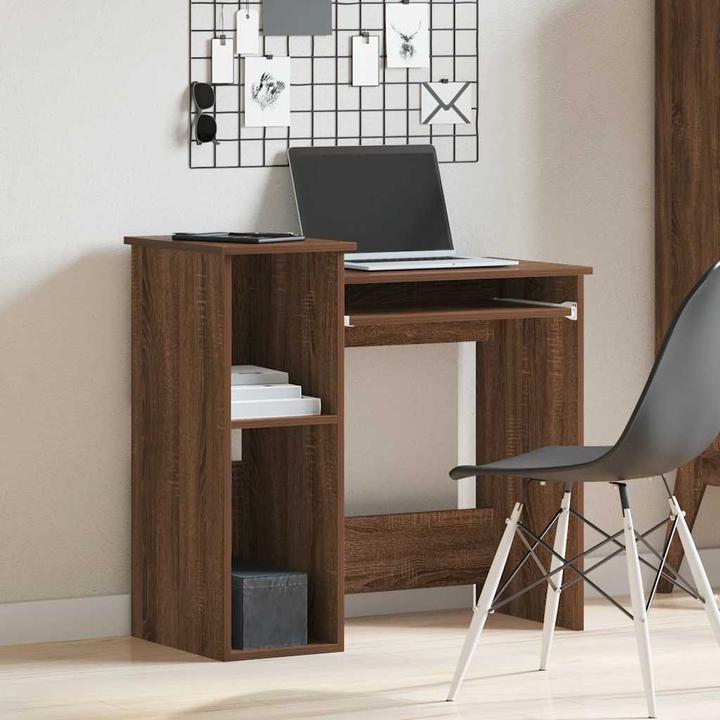 Produktbild VidaXL Schreibtisch mit Regal Braun Eichen-Optik 84x40x78 cm Bürotisch Tisch