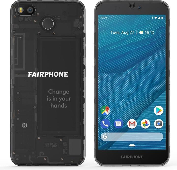 Produktbild Fairphone 3 (64 GB, Dark Translucent, 5.65", Dual SIM + SD, 12 Mpx, 4G)
