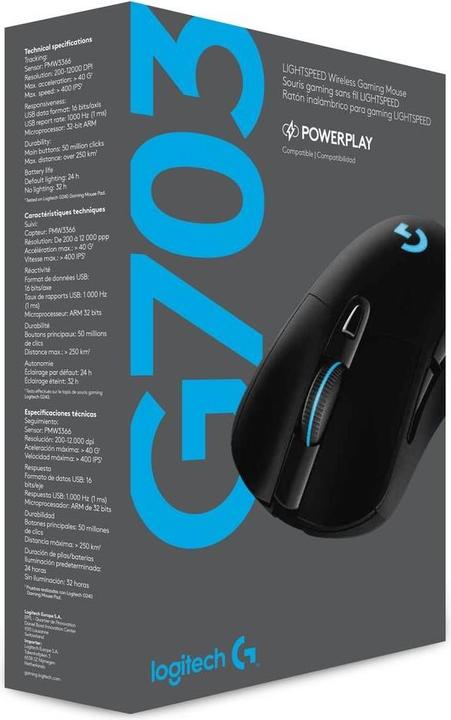 Actual product image Logitech G G703 Lightspeed (Cable, Wireless)
