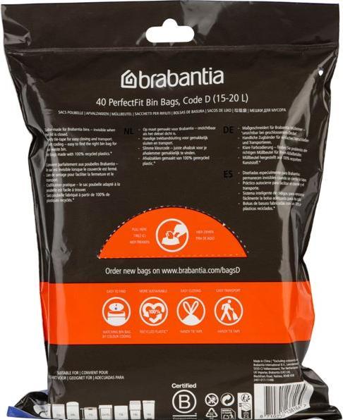 Actual product image Brabantia PerfectFit Bags (40 x, 20 l)