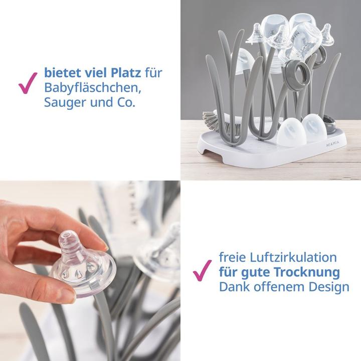 Actual product image MiaMia Cleaning accessories 2-piece cleaning set for baby bottles - draining rack
