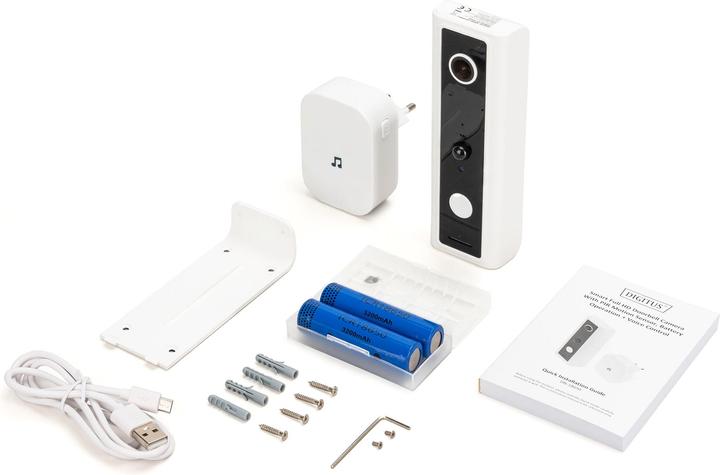 Immagine prodotto Digitus Telecamera smart Full HD per campanello con rilevatore di movimento PIR, a batteria + comando vocale (Senza fili)