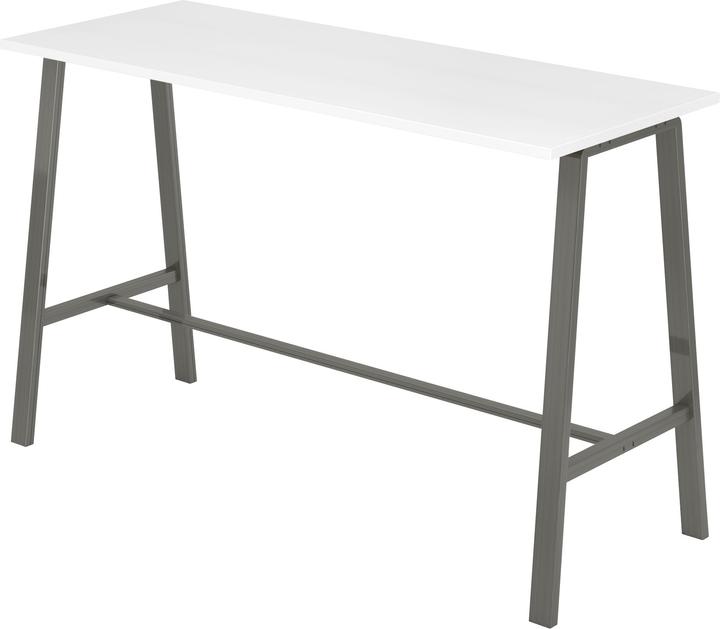 Hammerbacher Stehtisch 175x68x104cm (BxTxH) weiss/Stahl