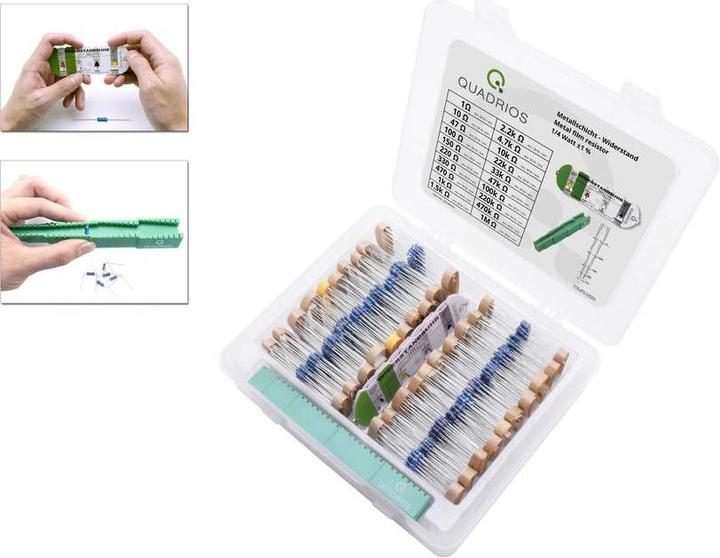 Image du produit Quadrios Résistance à couche métallique assortiment 1/4W, ±1% avec accessoires, 1002 pcs