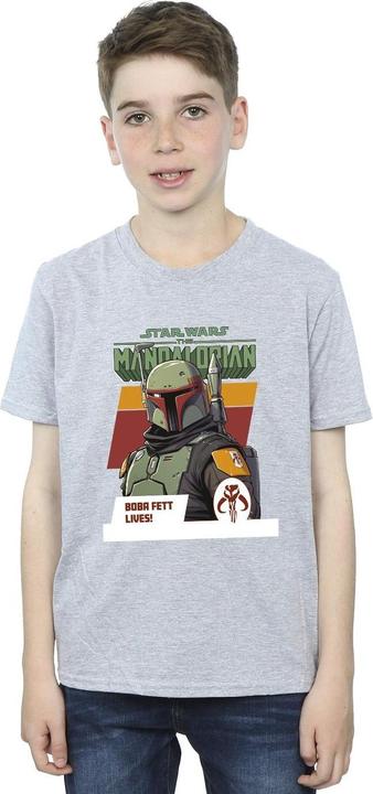 Immagine prodotto Star Wars The Mandalorian Boba Fett Lives Maglietta Ragazzi (140, 146)