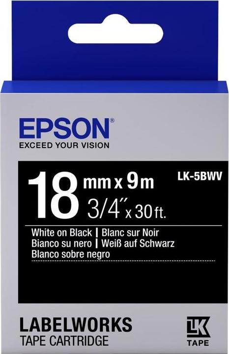Epson Label Cassette Lk-5bwv (1.80 cm, Black)