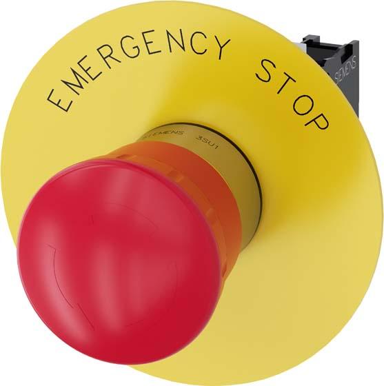 Actual product image Siemens Em. Stop Mushroom Pushbutton 22mm Roun
