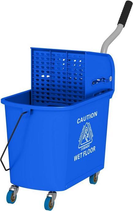 Image du produit Swisshandel24 Putzwagen Fahreimer Putzeimer 20 Liter Wischwagen mit Presse 2 Kammern Blau (1 pcs)