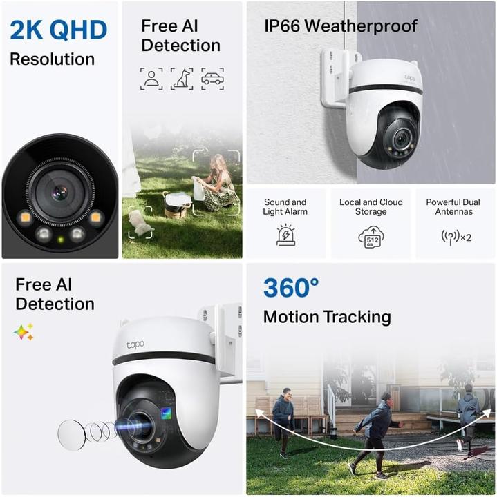 Immagine prodotto TP-Link Telecamera di sorveglianza a 360° con riconoscimento AI