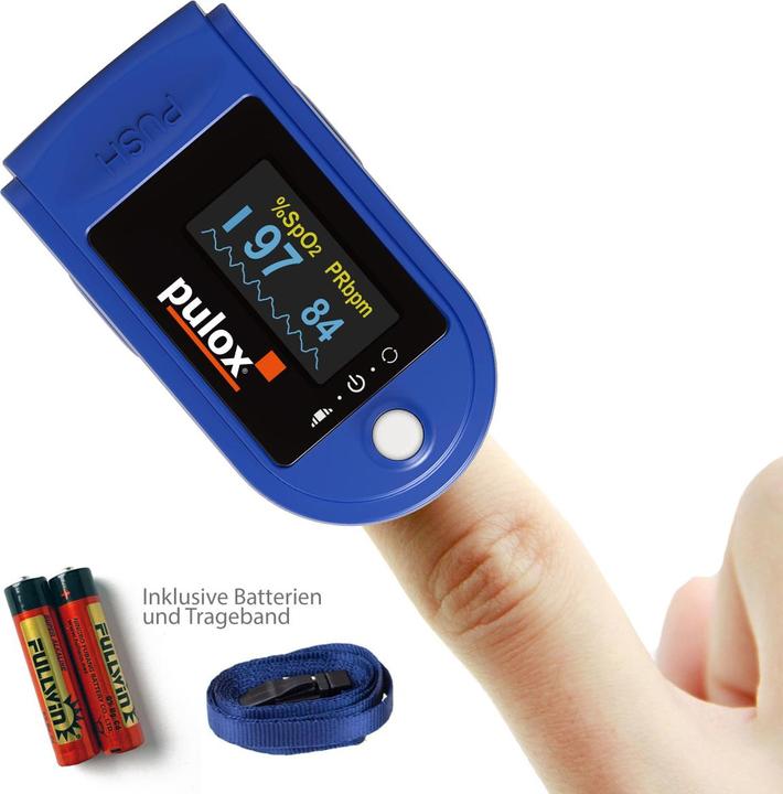 Actual product image Pulox Pulse oximeter PO-200 blue