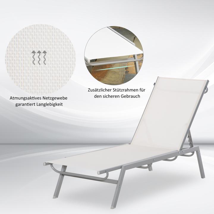 Image du produit Outsunny Chaise longue de jardin avec dossier réglable (170 cm)
