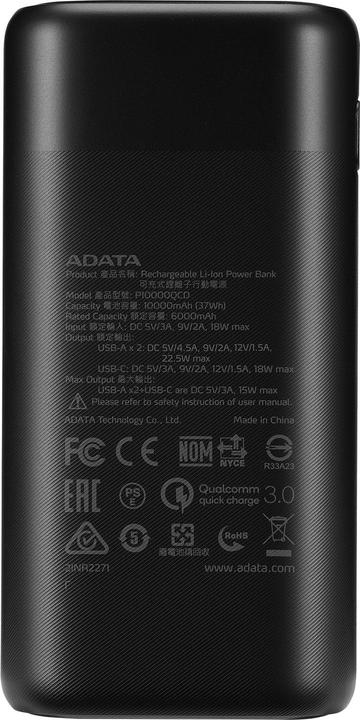 Produktbild Adata P10000QCD (10000 mAh, 18 W, 37 Wh)