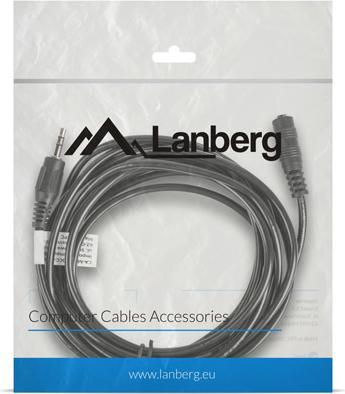 Image du produit Lanberg CA-MJFJ-10CC-0030-BK, 3.5mm, Mâle, 3.5mm, Femelle, 3 m, Noir (3 m, Jack 3,5 mm (AUX))