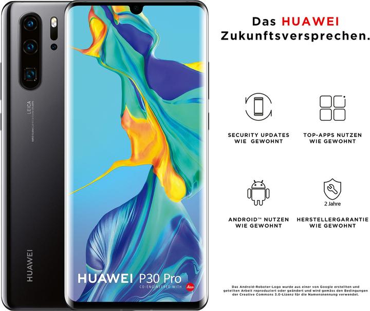 Actual product image Huawei P30 Pro (128 GB, Black, 6.47", Hybrid Dual SIM, 40 Mpx, 4G)