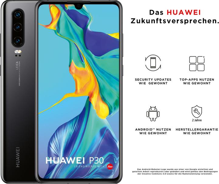 Image du produit Huawei P30 (128 Go, Noir, 6.10", Double SIM, 40 Mpx, 4G)