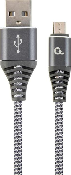 Immagine prodotto Gembird Cablexpert CC-USB2B-AMMBM-2M-WB2 Cavo USB USB 2.0 USB A Micro-USB B Pilkas, Baltas (2 m, USB 2.0)