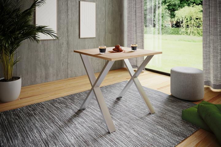 Image du produit VCM Table de salle à manger en bois Xona X Argent (80 x 80 x 76 cm)