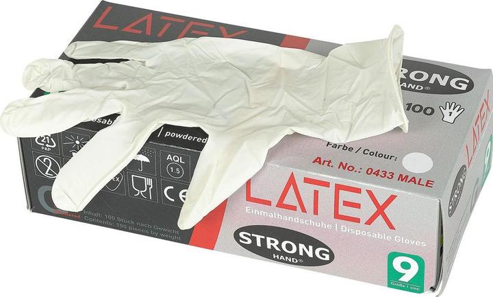 Actual product image Stronghand Disposable glove Male size L (9) light beige latex EN 420 PPE category I (9)