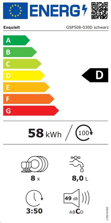 Etichetta energetica Exquisit GSP508-030D
