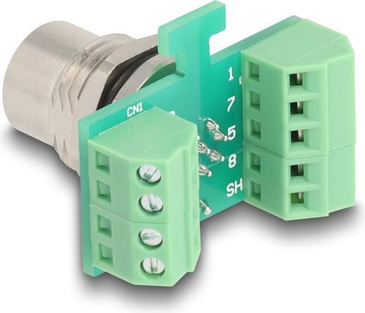 Immagine prodotto Delock Adattatore modulo di trasferimento M12 da 8 pin codificato A a 9