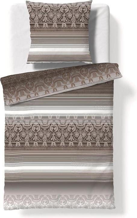 Actual product image Fleuresse Fine fibre bed linen Aspen Utrecht brown (Bedding set, 135x200 cm + 80x80 cm)