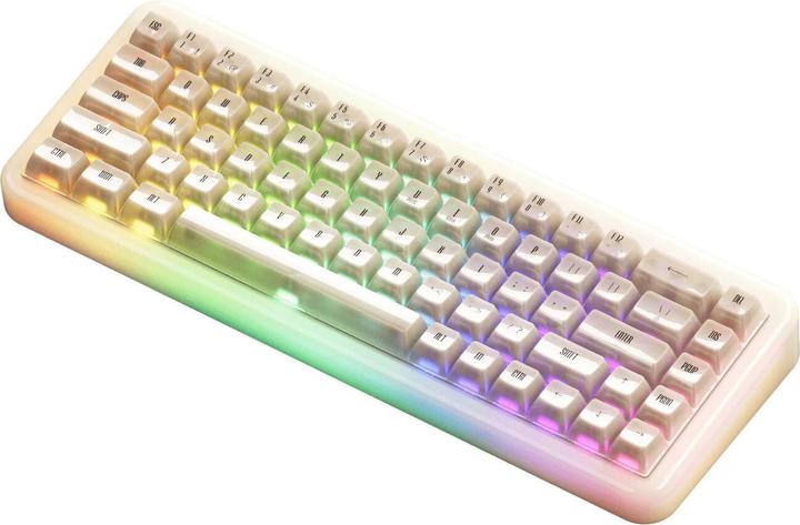 Actual product image Akko YU01 Antique Jade Gaming Keyboard, RGB - 65%, V3 Piano Pro Switches (ISO) (US, Cable, Wireless)