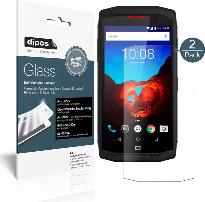 Actual product image Dipos Screen Protector Anti-Shock (2 Piece, Crosscall Trekker-X3)