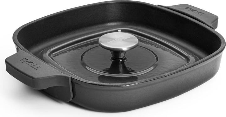 Produktbild Woll Grillpfanne Iron mit Steakpresse Carbon Grey (24 cm, Grillpfanne, Gusseisen)