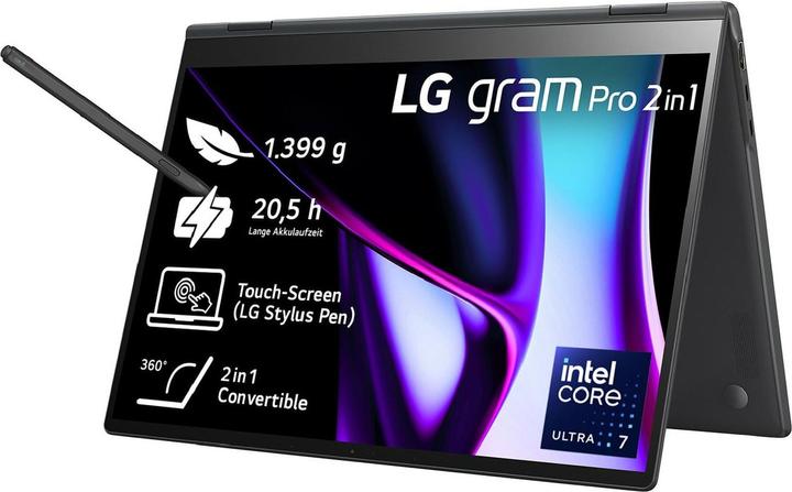 Produktbild LG gram Pro (16", Intel Core Ultra 7 155H, 16 GB, 1000 GB, DE)