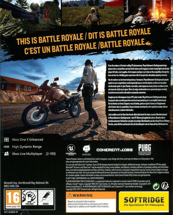 Actual product image Microsoft Playerunknown's Battlegrounds (PUBG) (Xbox One X, Xbox Series X, Multilingual)