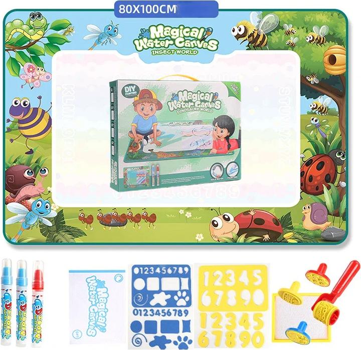 Actual product image Activity Board 100x80CM Magic Water Drawing Mat Colouring Doodle with Reusable Magic Pens Painting