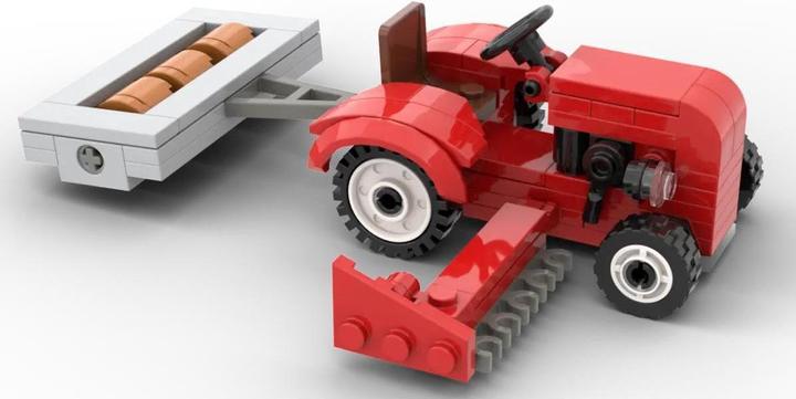 Actual product image Kiddicraft Red tractor with roller and cutter bar