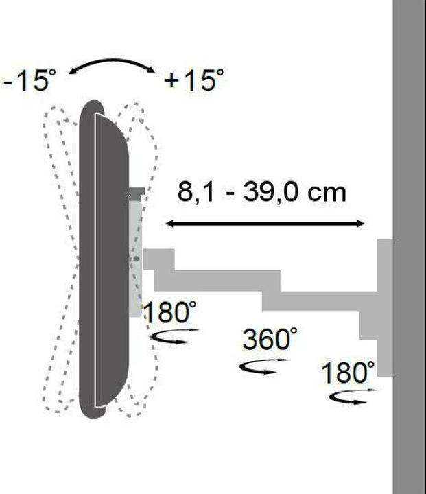Produktbild Techly Tiltable Wall Bracket (Wand, 30", 15 kg)