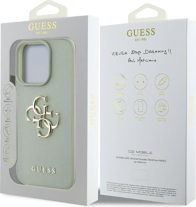 Actual product image Guess Hardcase PU Grained Big 4G and Classic Logo Case for iPhone 16 Pro Max 6,9" Green (Apple iPhone 16 Pro Max)