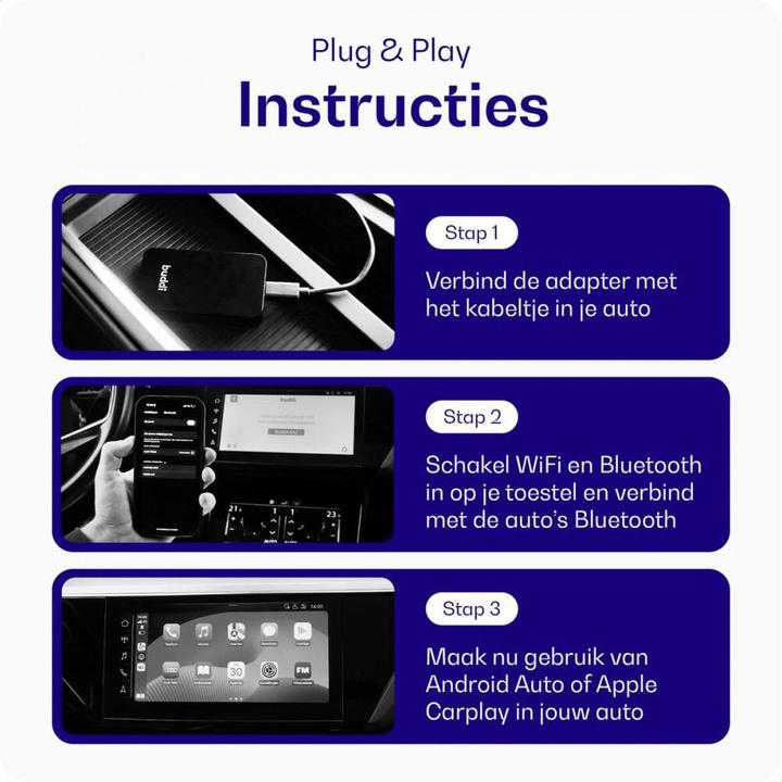 Produktbild Buddi Play 2 Bluetooth Adapter Apple Carplay & Android Auto (Empfänger)
