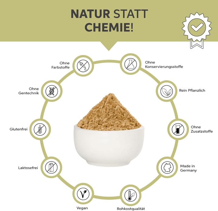 Produktbild Eltabia Bio Ashwagandha Pulver | Indischer Ginseng in Rohkost-Qualität und Vegan (Kapseln, 200 g)