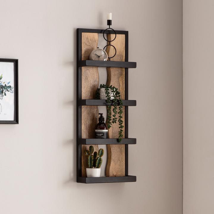 Actual product image FineBuy Wall shelf FB95877 Mango solid wood brown