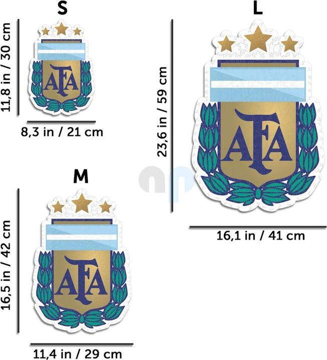 Produktbild Iconic Nationalmanschaft Argentinien- Logo - Holz Puzzle Grösse S (150 Teile) (150 Teile)