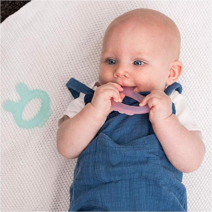 Actual product image Haakaa Teething Ring Rabbit Ear- Pink