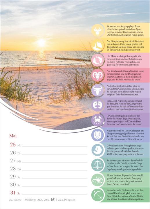 Actual product image Harenberg Horoskope Wochenkalender 2026 - Wochenkalender mit Prognosen für alle Sternzeichen (German)