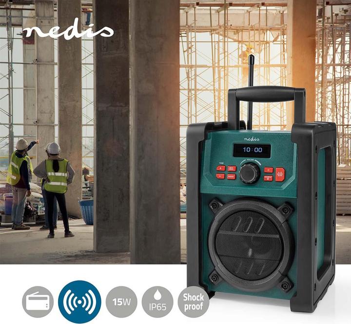 Produktbild Nedis DAB + Radio Tisch Ausführumg DAB+ / FM 2.2" Scharz-weiss Monitor Batteriebetrieben/Netzstromver (DAB+, FM, Bluetooth, WLAN)