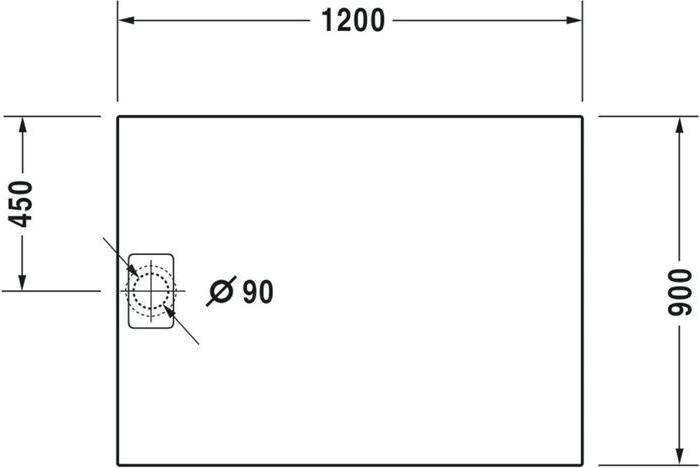 Actual product image Duravit Rectangular shower tray STONETTO 1200x900x50mm concrete grey