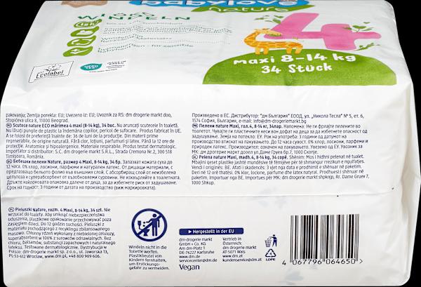 Produktbild dm babylove nature Windeln (Gr. 4, Tragepack, 34 Stück)