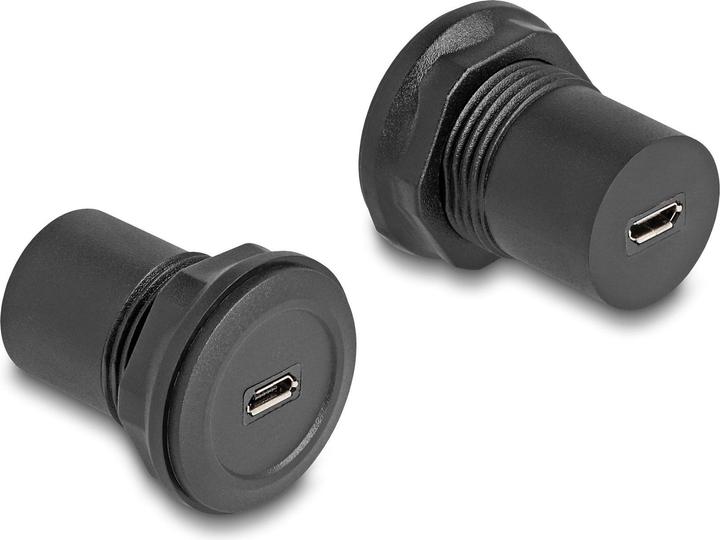 Produktbild Delock USB 2.0 Typ Micro-B zu USB 2.0 Typ Micro-B Einbaubuchse schwarz (USB 2.0, 2.80 cm)