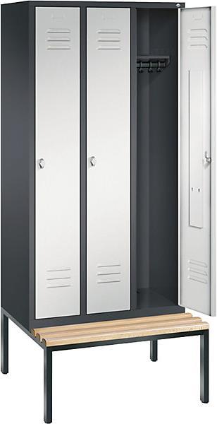 Image du produit C+P CLASSIC Armoire vestiaire avec banc encastré (90 cm, 209 cm)