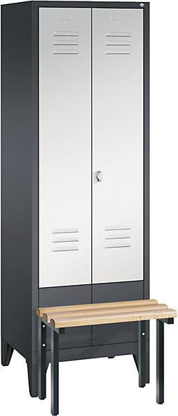 Immagine prodotto C+P Armadio CLASSIC con panca frontale, ante a battente l'una verso l'altra (61 cm, 185 cm)