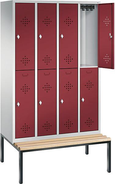 Actual product image C+P CLASSIC wardrobe with bench underneath, double level (50 cm, 209 cm)