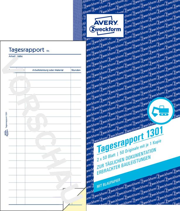 Actual product image Avery Tagesrapport (50 x)