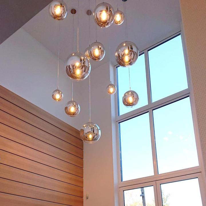Immagine prodotto s.luce Lampada a sospensione a sfera con specchio fatato (E27)